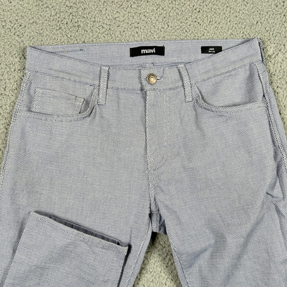 Mavi Jake Slim Leg Men's Jeans Size 32/32‎ Light Blue Patterned Casual
